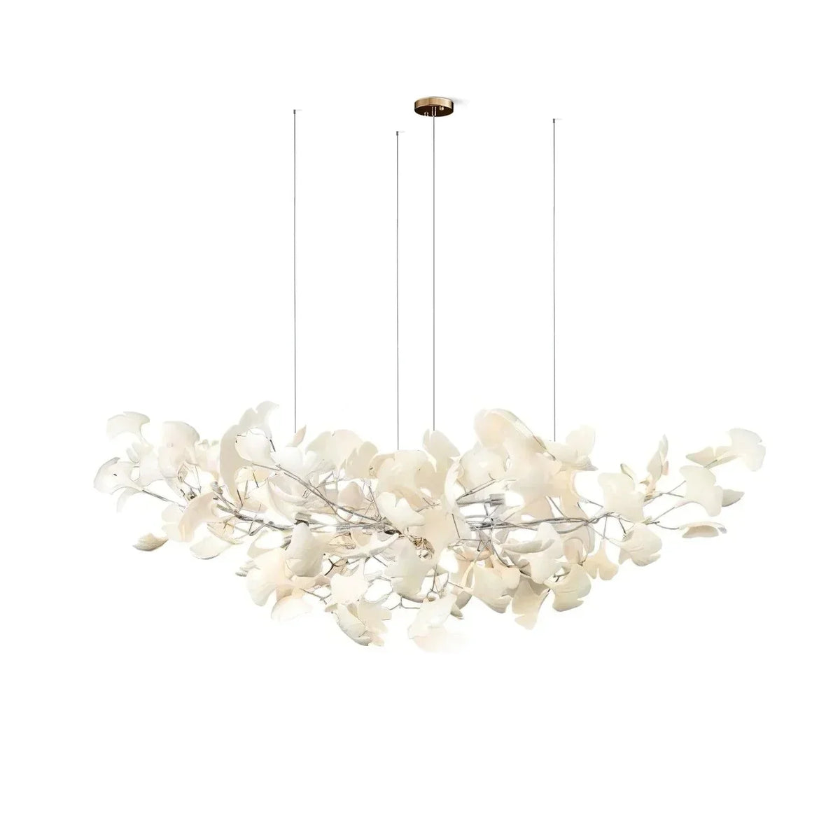 Pendant Light White Ceramic U-Shaped Design Adjustable Suspension