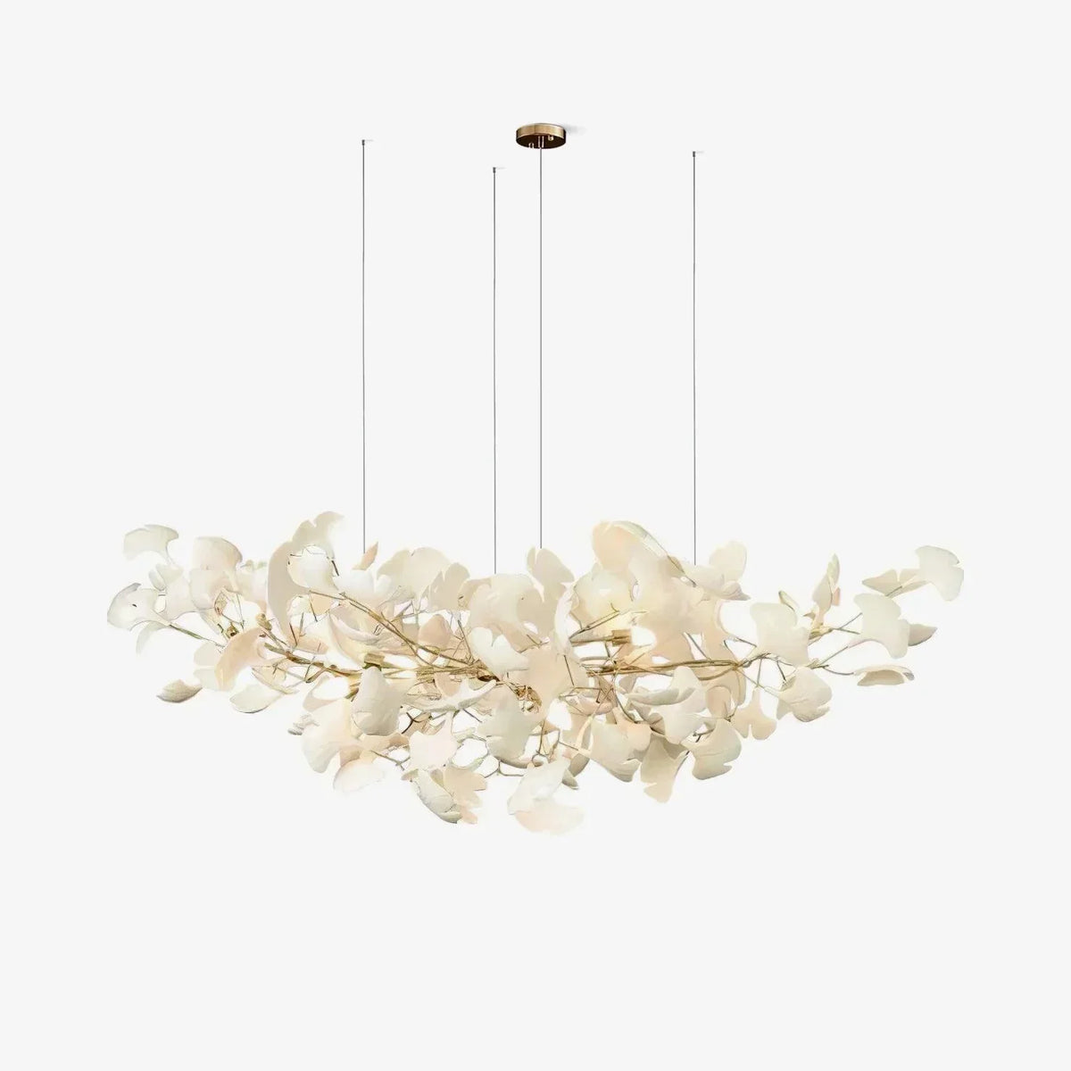 Pendant Light White Ceramic U-Shaped Design Adjustable Suspension