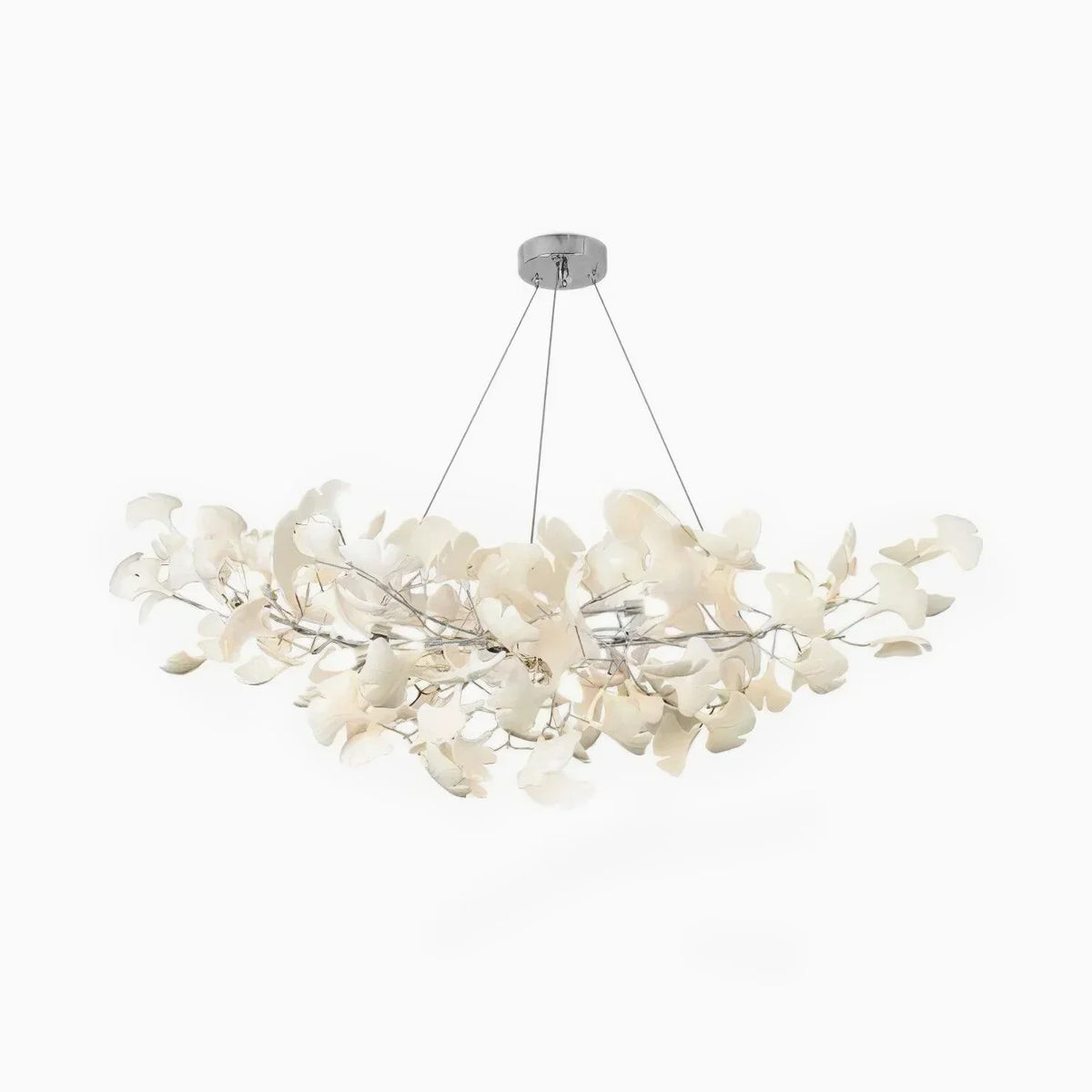 Pendant Light White Ceramic U-Shaped Design Adjustable Suspension