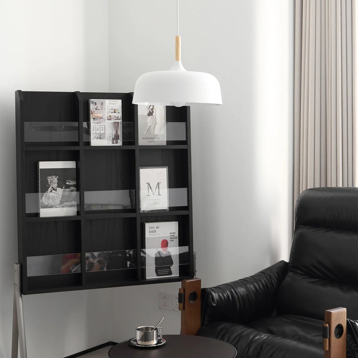 Pendant Light Zinc Alloy & Solid Wood Adjustable Cord