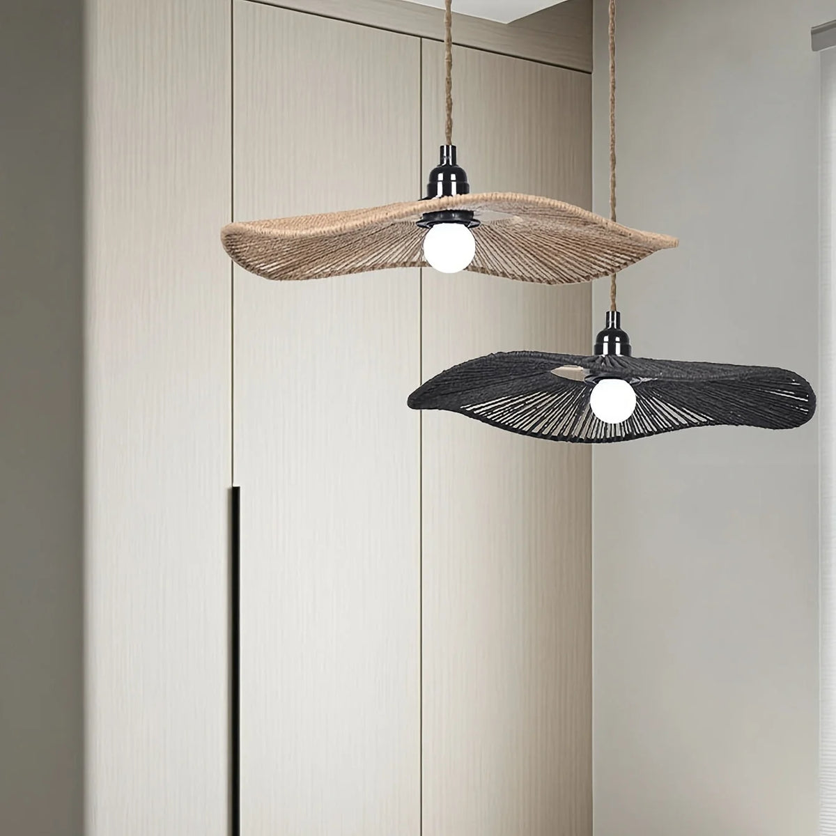 Pendant Shade Sculpted Handwoven Paper Rope Fits Standard Fittings