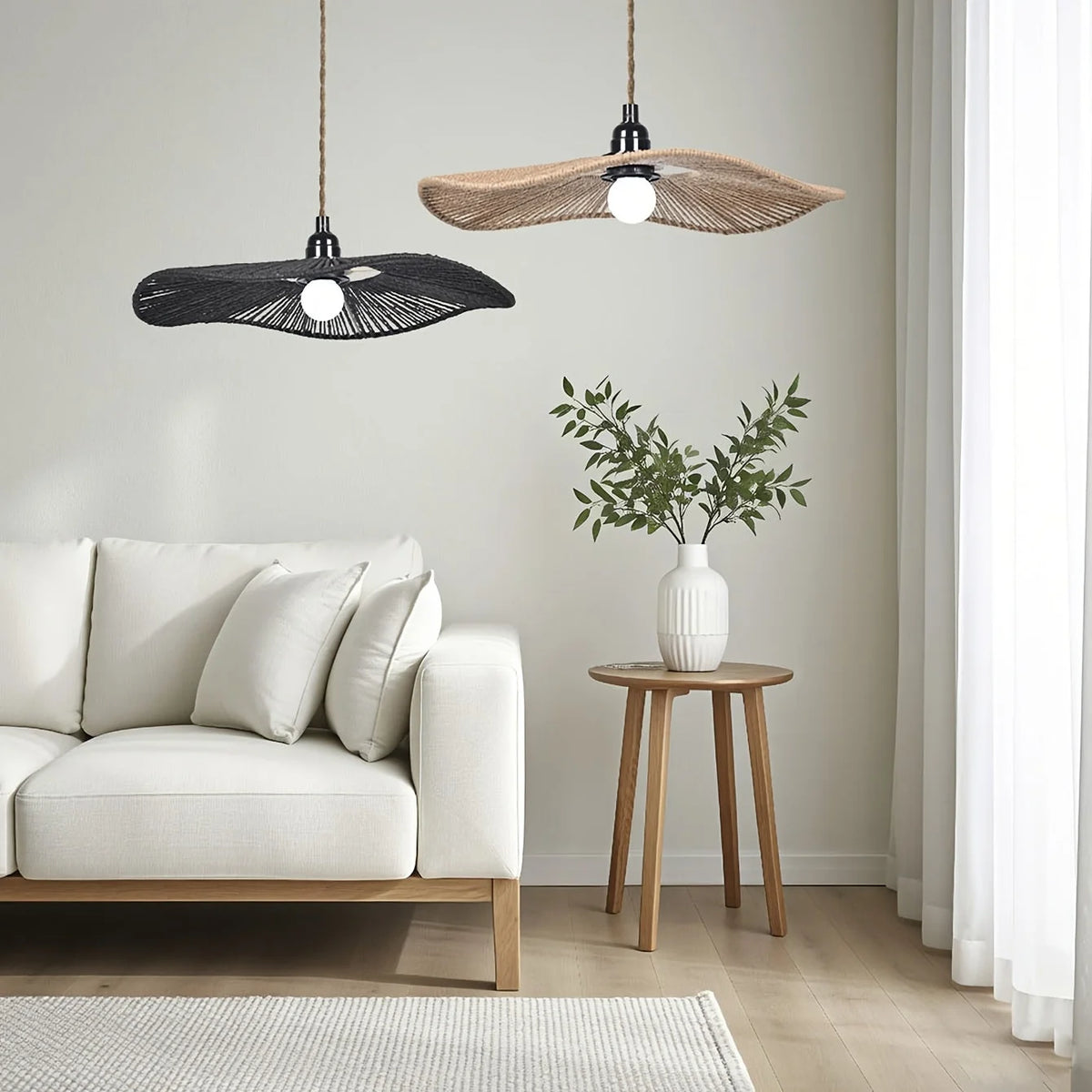 Pendant Shade Sculpted Handwoven Paper Rope Fits Standard Fittings