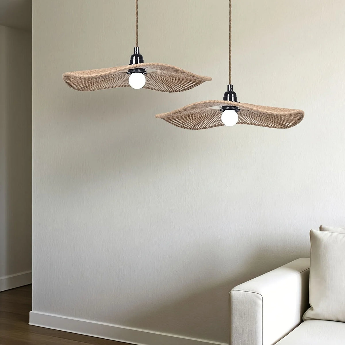 Pendant Shade Sculpted Handwoven Paper Rope Fits Standard Fittings