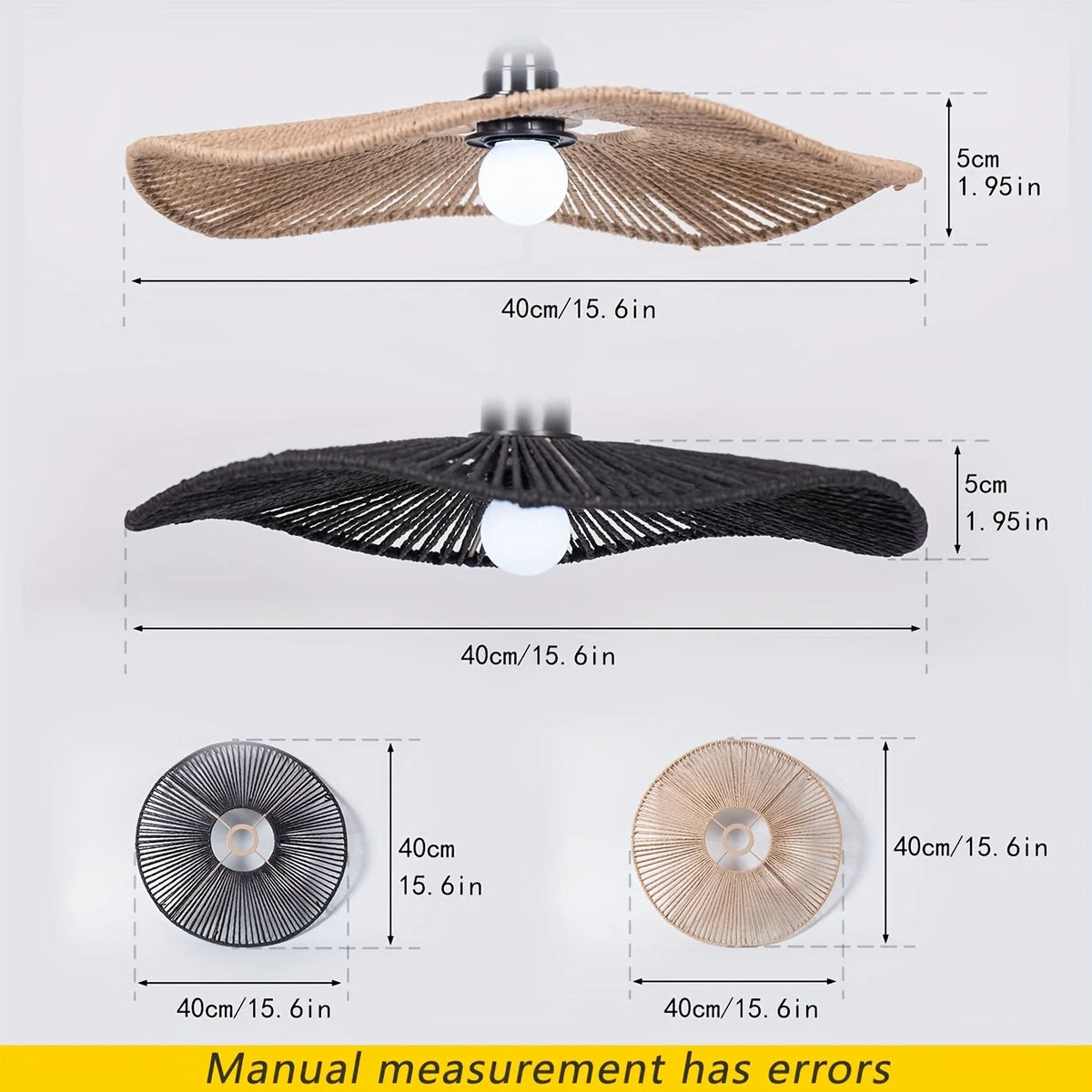Pendant Shade Sculpted Handwoven Paper Rope Fits Standard Fittings