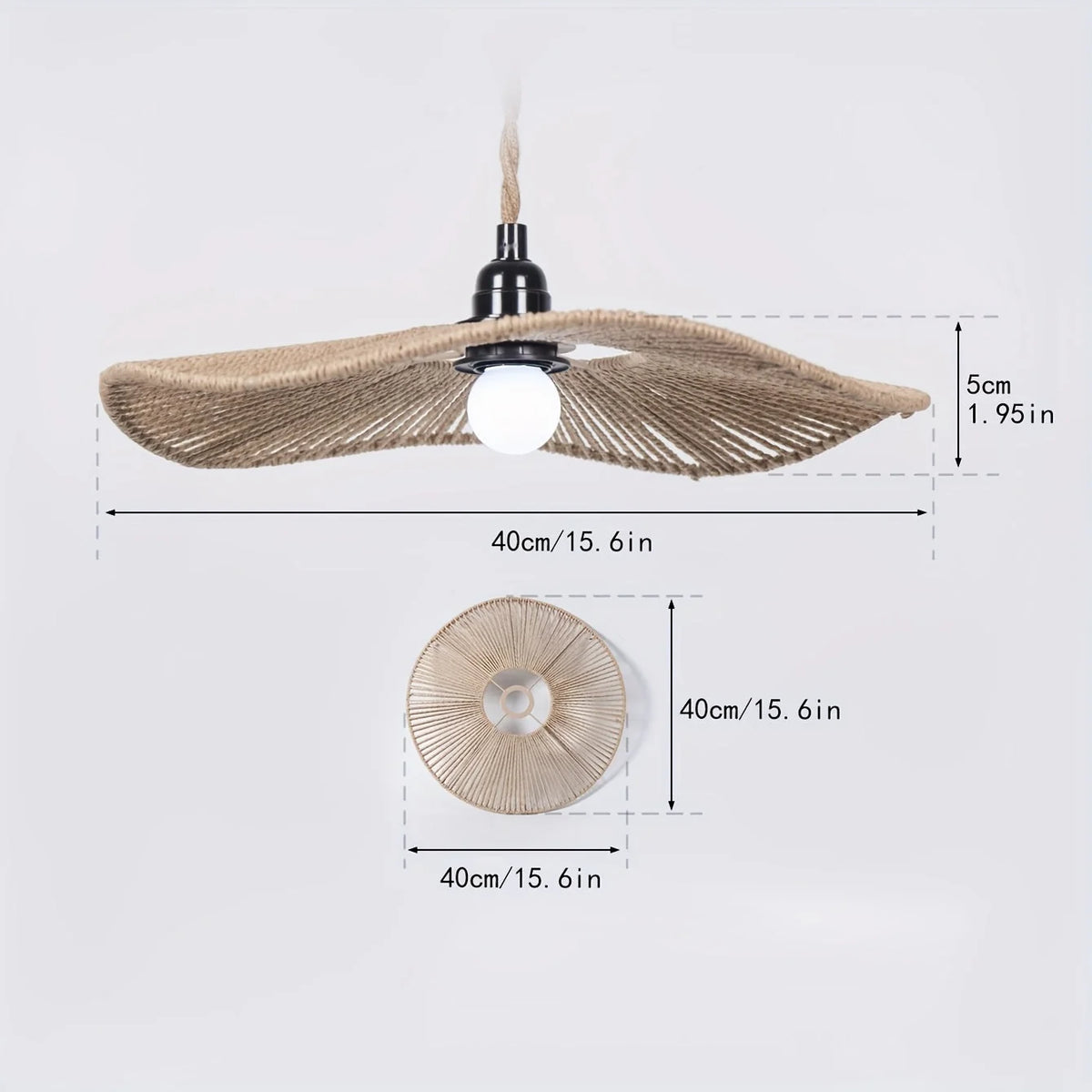 Pendant Shade Sculpted Handwoven Paper Rope Fits Standard Fittings