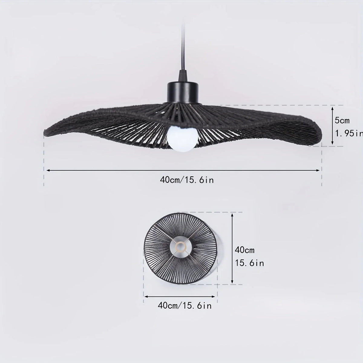 Pendant Shade Sculpted Handwoven Paper Rope Fits Standard Fittings