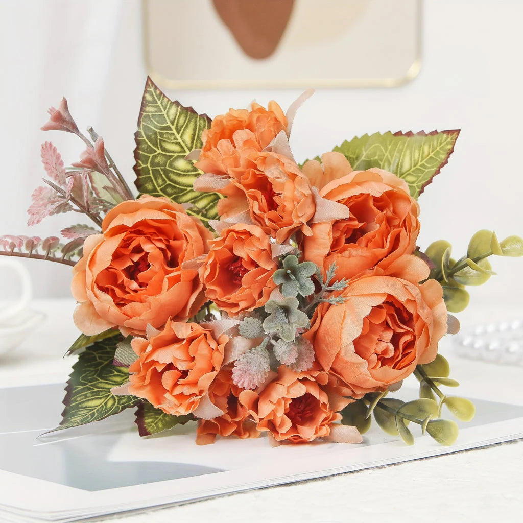 Peony Bouquet Realistic Layered Blooms Wired & Trimmable Stems