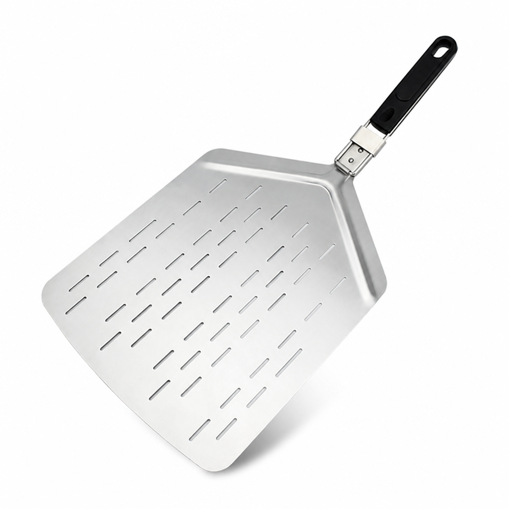 Perforated Stainless Steel Foldable Pizza Peel (Non-Slip Handle)