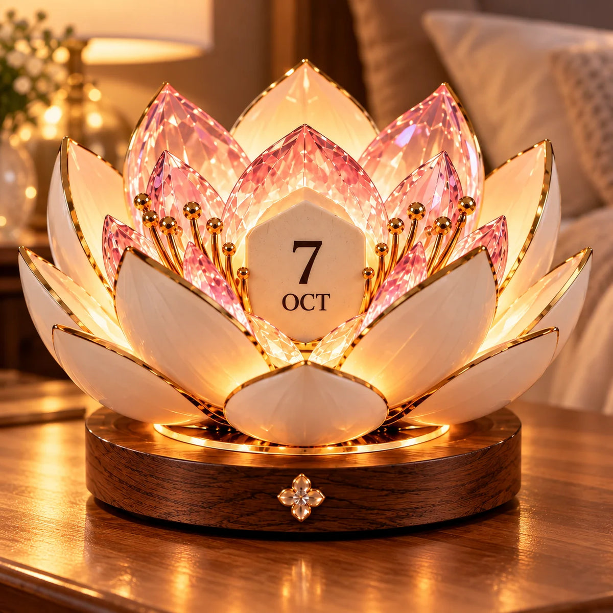 Perpetual Calendar Blooming Flower Desktop Display
