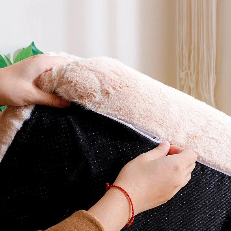 Pet Bed Ergonomic Raised Edge Removable Washable Cover