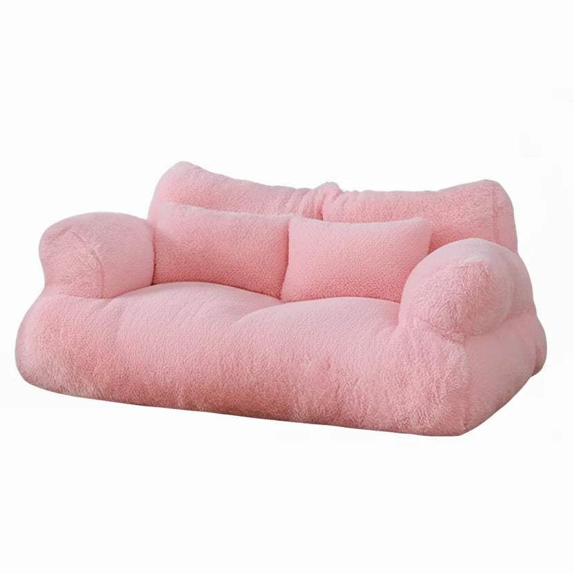 Pet Bed Ergonomic Raised Edge Removable Washable Cover