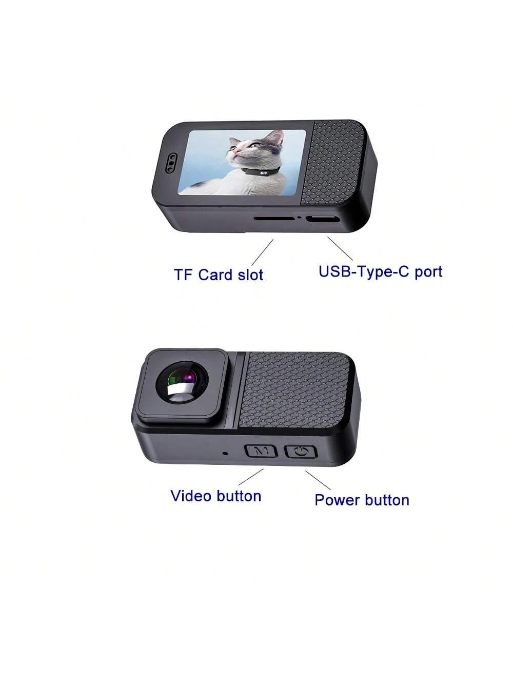 Pet Camera 1080P 160° Wide-Angle Collar-Mounted