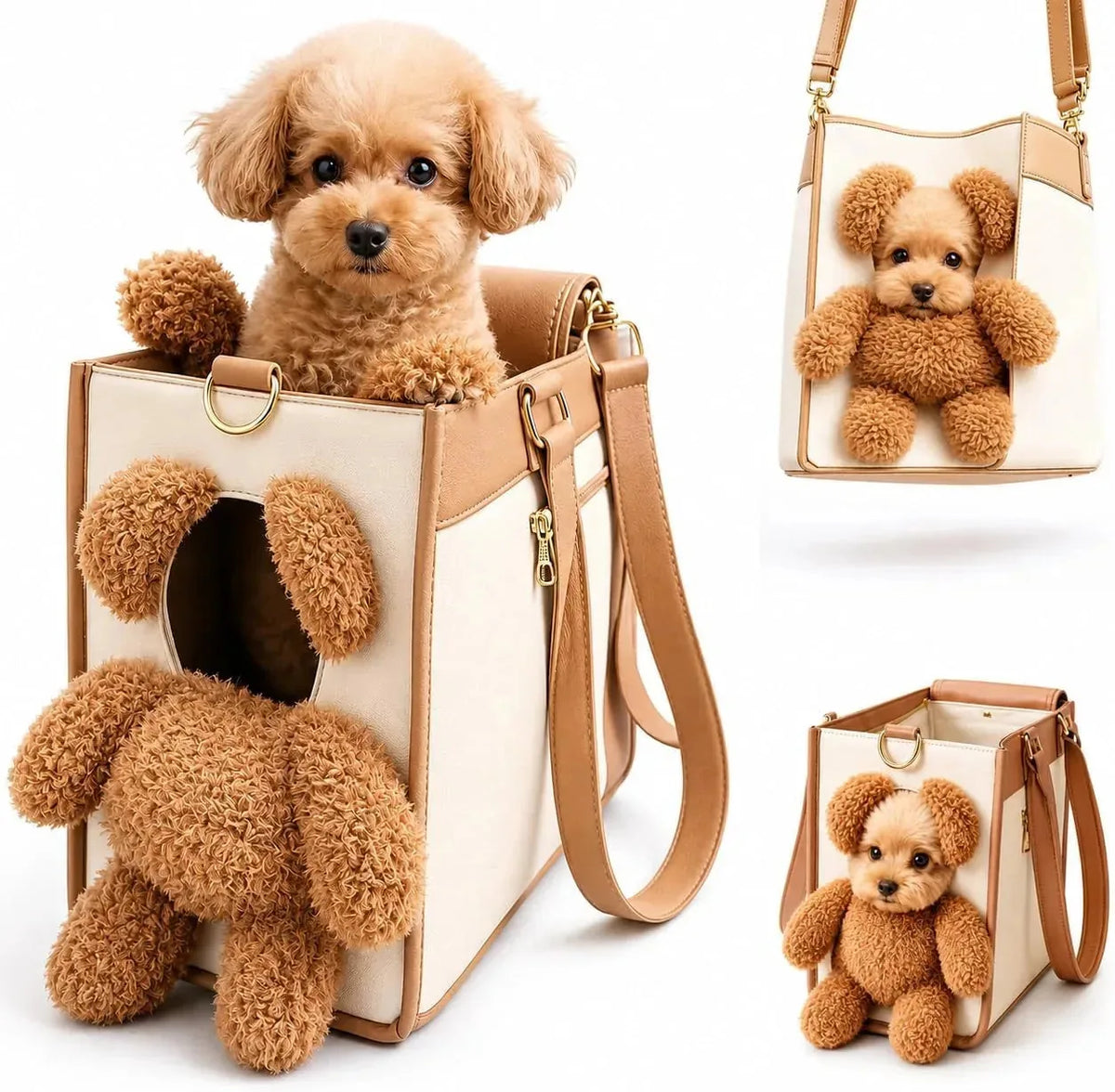 Pet Carrier Breathable Mesh Viewing Window Water-Resistant Vegan Leather