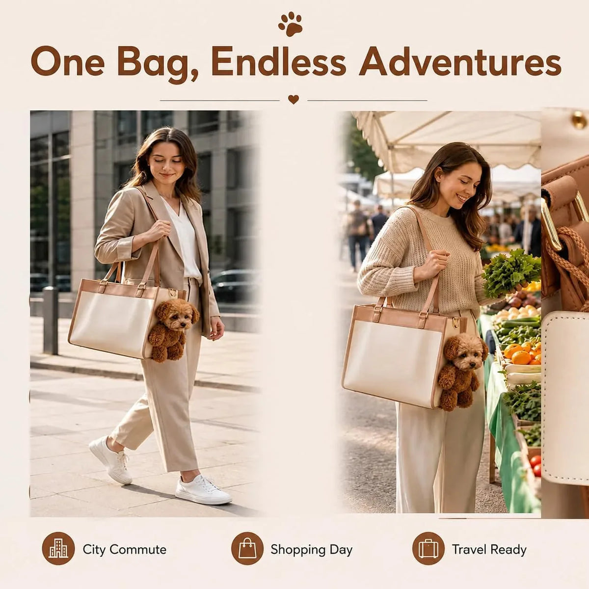 Pet Carrier Breathable Mesh Viewing Window Water-Resistant Vegan Leather