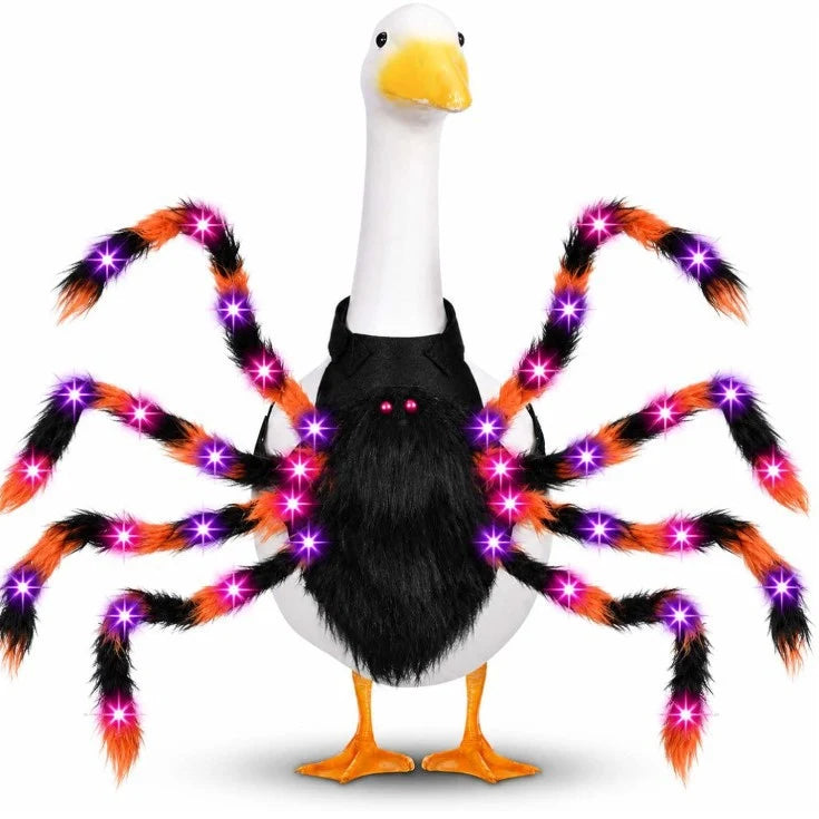 Pet Costume Spider Design Eight Movable Plush Legs Adjustable Velcro Straps