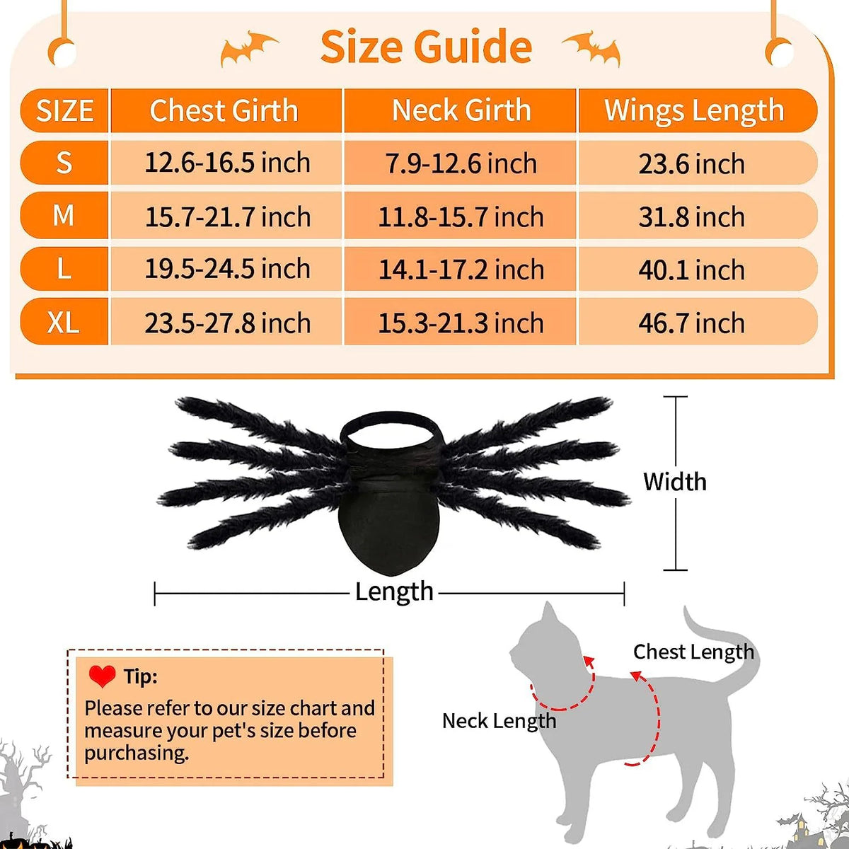 Pet Costume Spider Design Eight Movable Plush Legs Adjustable Velcro Straps