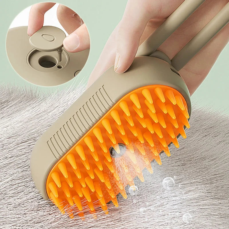 Pet Grooming Brush One-Touch Steam USB-Rechargeable