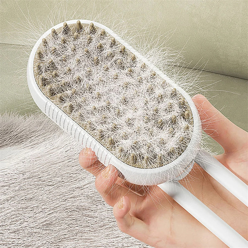Pet Grooming Brush One-Touch Steam USB-Rechargeable