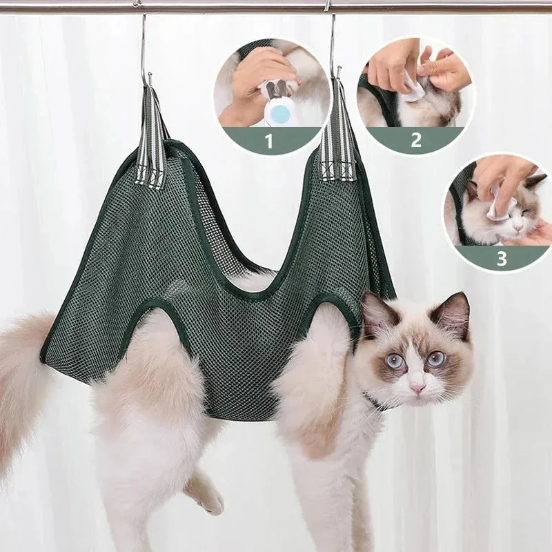 Pet Grooming Hammock Four-Leg Openings for Nail Trimming