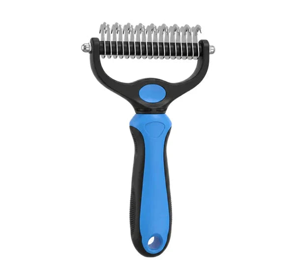 Pet Grooming Rake Two-Sided Detangling & Deshedding Gentle Teeth