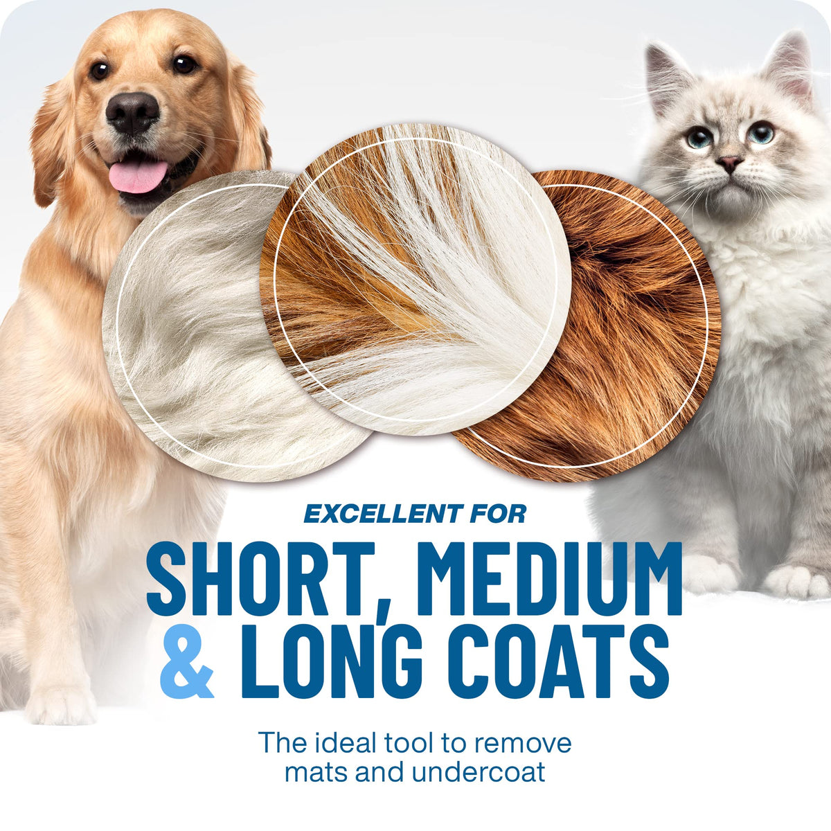 Pet Grooming Rake Two-Sided Detangling & Deshedding Gentle Teeth