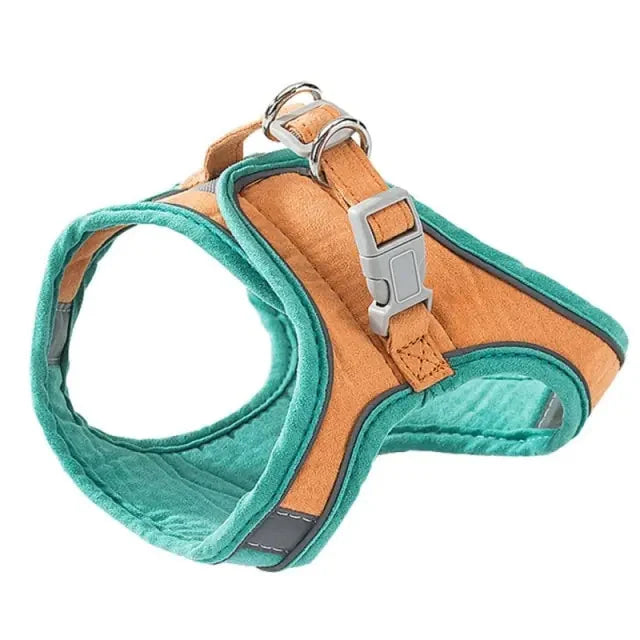 Pet Harness and Leash Reflective Suede Secure Buckle