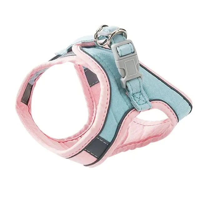 Pet Harness and Leash Reflective Suede Secure Buckle
