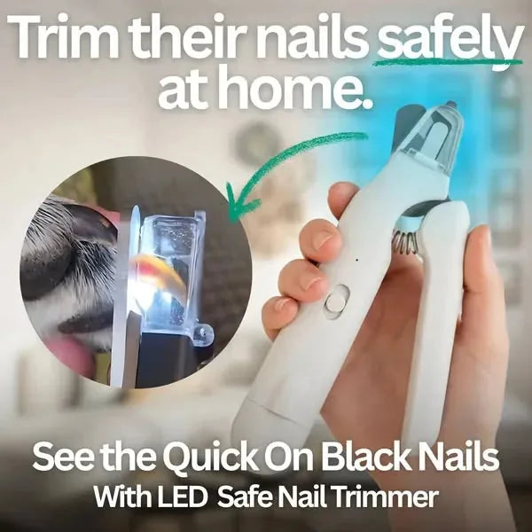 Pet Nail Trimmer LED Light 2-in-1 Rechargeable Quiet Operation