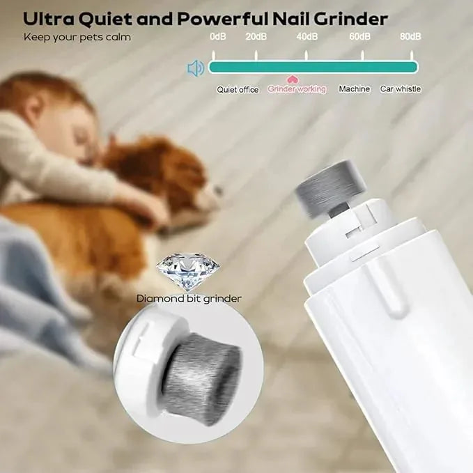 Pet Nail Trimmer LED Light 2-in-1 Rechargeable Quiet Operation
