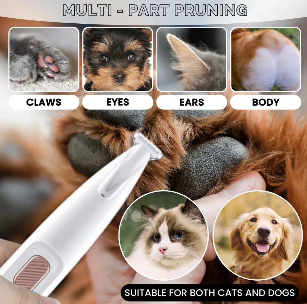 Pet Paw Trimmer LED Light & Waterproof Rechargeable Design