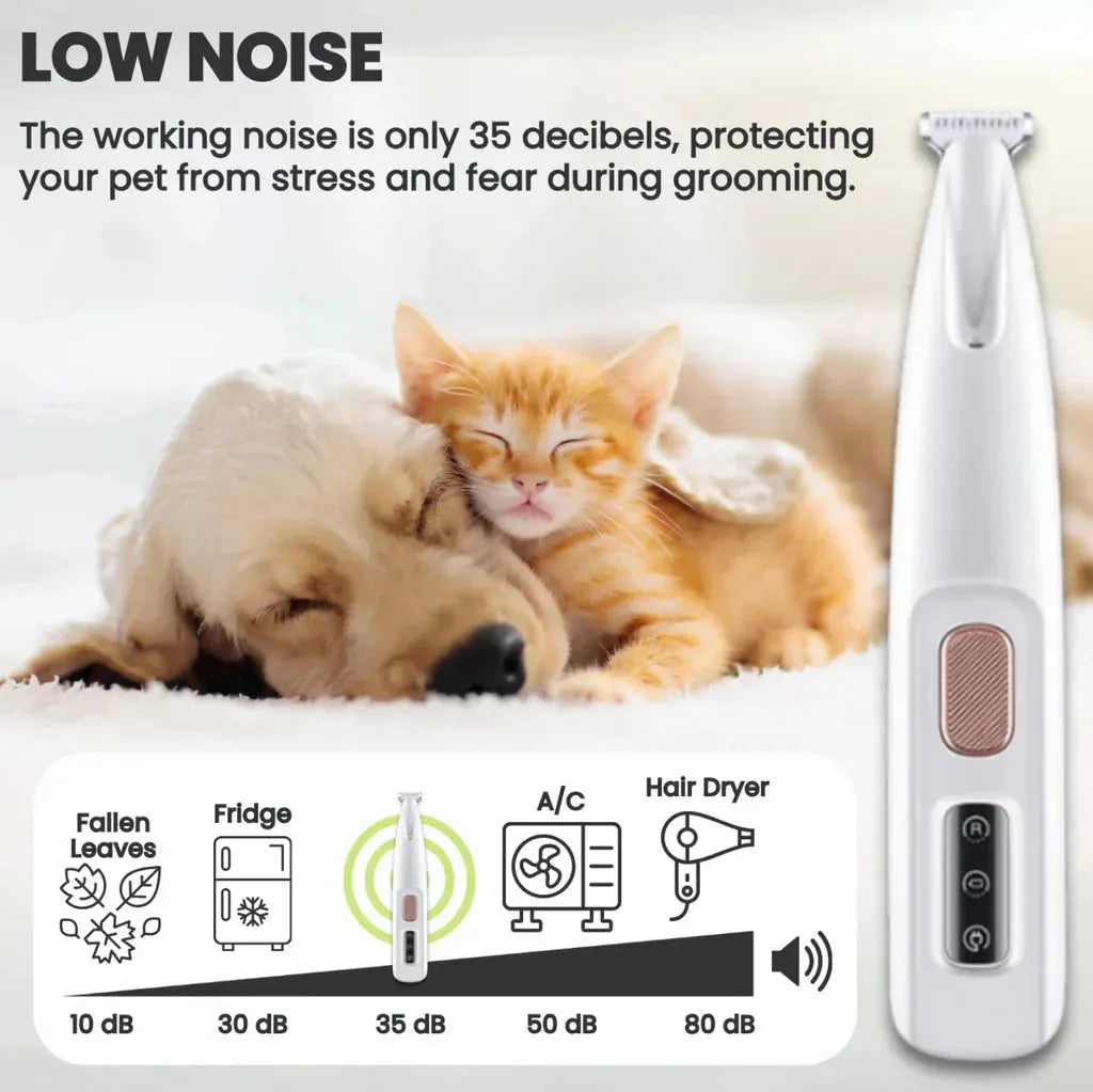 Pet Paw Trimmer LED Light & Waterproof Rechargeable Design