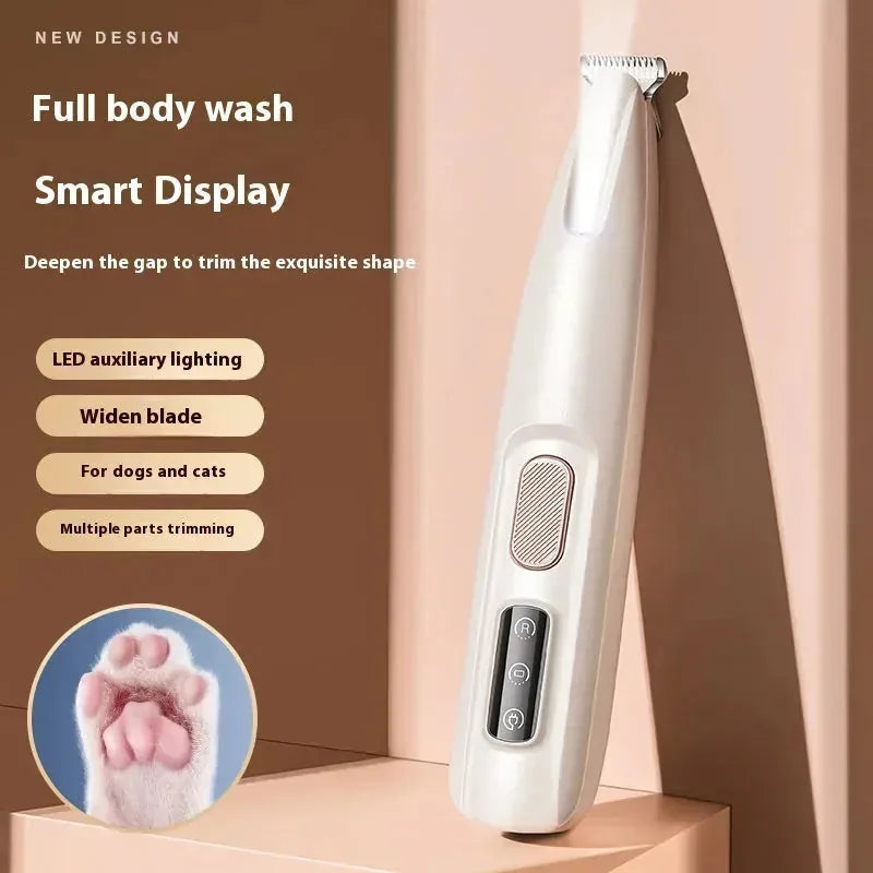 Pet Paw Trimmer LED Light & Waterproof Rechargeable Design