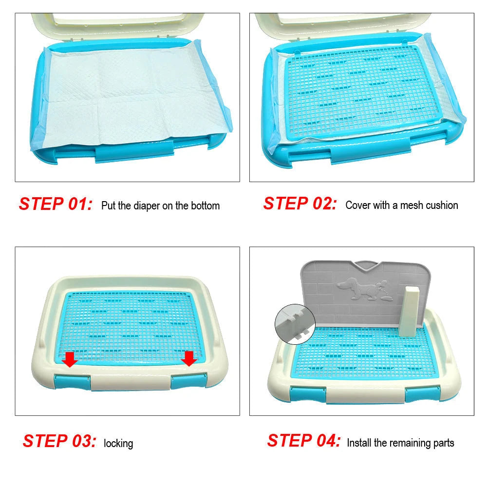 Pet Potty Training Tray Perforated Grate Easy-Clean