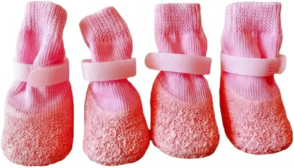 Pet Rain Boots Flexible Rubber Set of 4