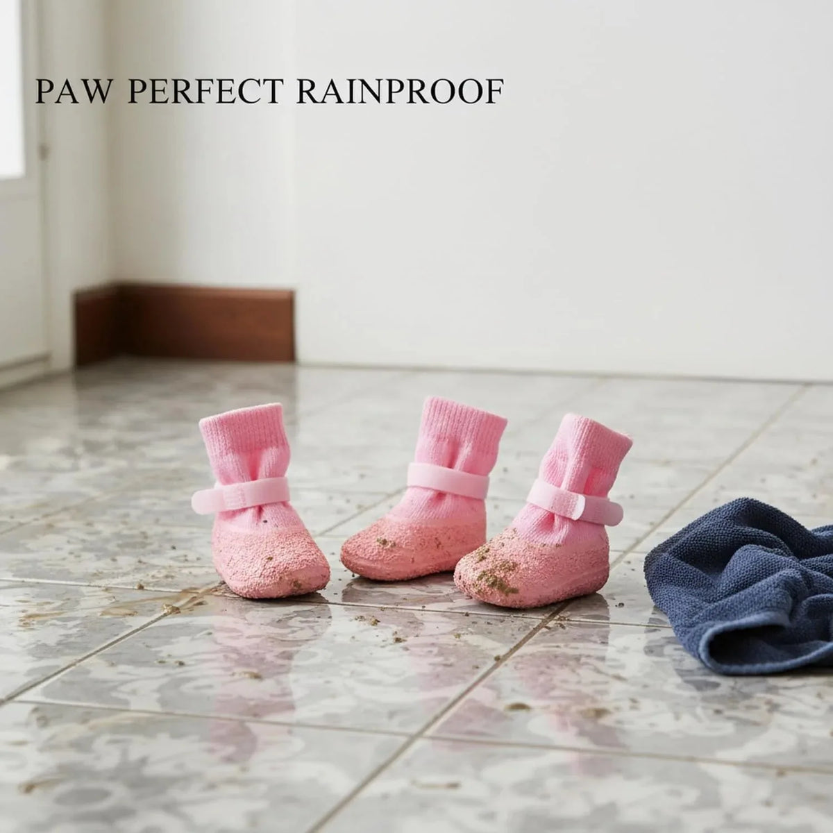 Pet Rain Boots Flexible Rubber Set of 4