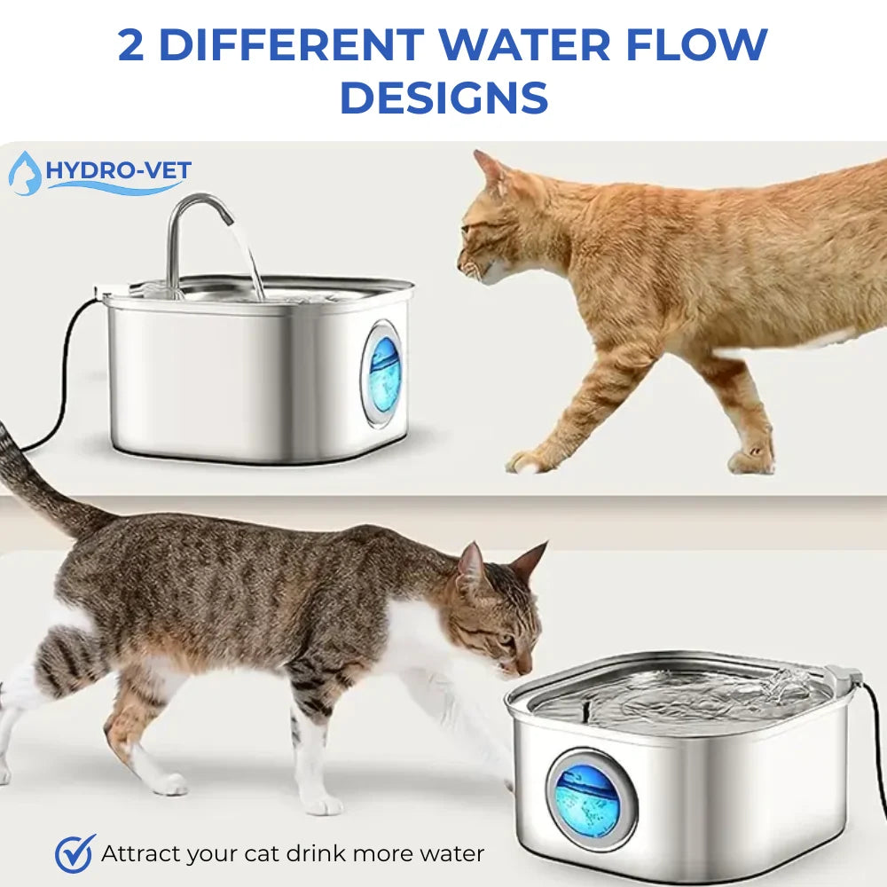 Pet Water Fountain 5-Stage Filtration Stainless Steel Whisper-Quiet