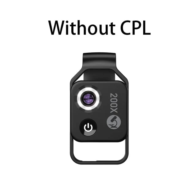 Phone Camera Lens Clip-On 200x Magnification with LED Light