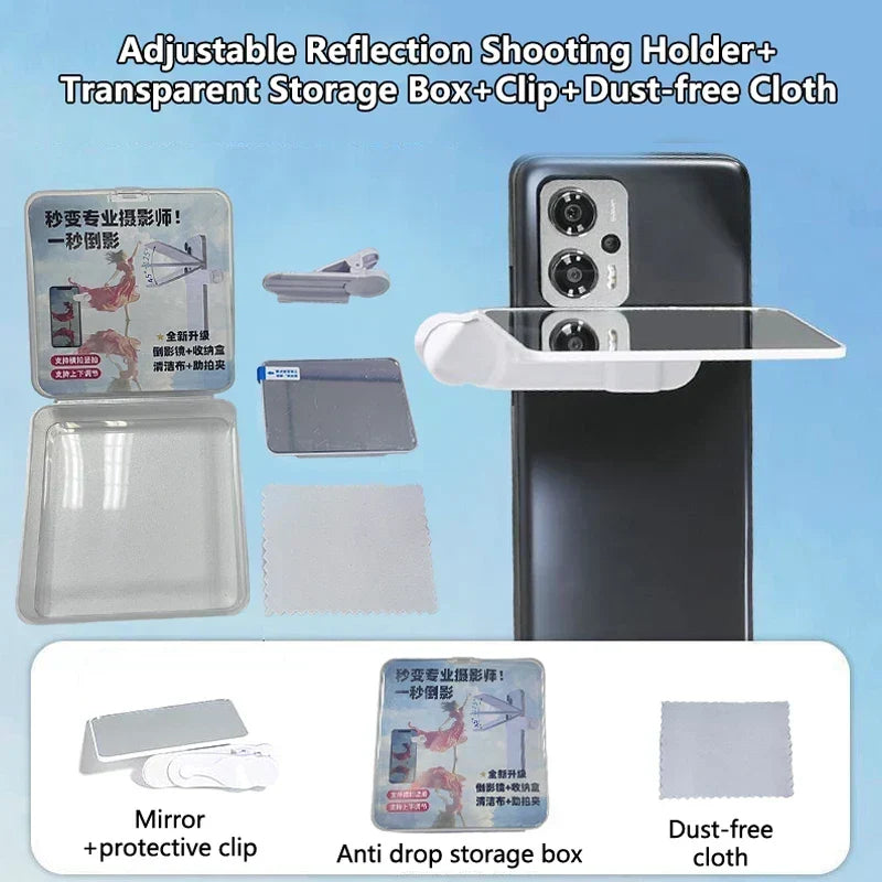 Phone Camera Mirror Clip Kit Adjustable Reflector