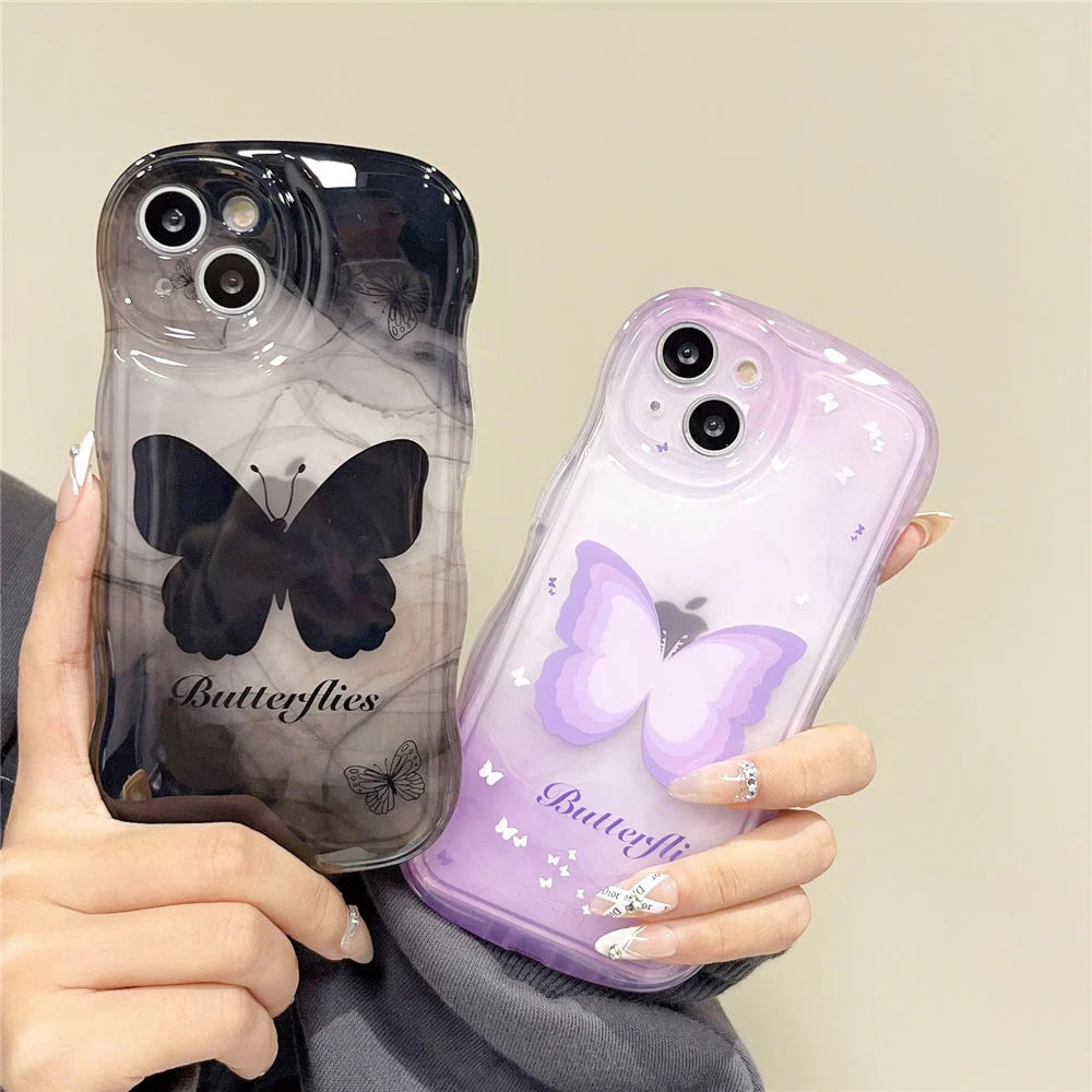 Phone Case Butterfly Design Full-Coverage Shock-Resistant TPU