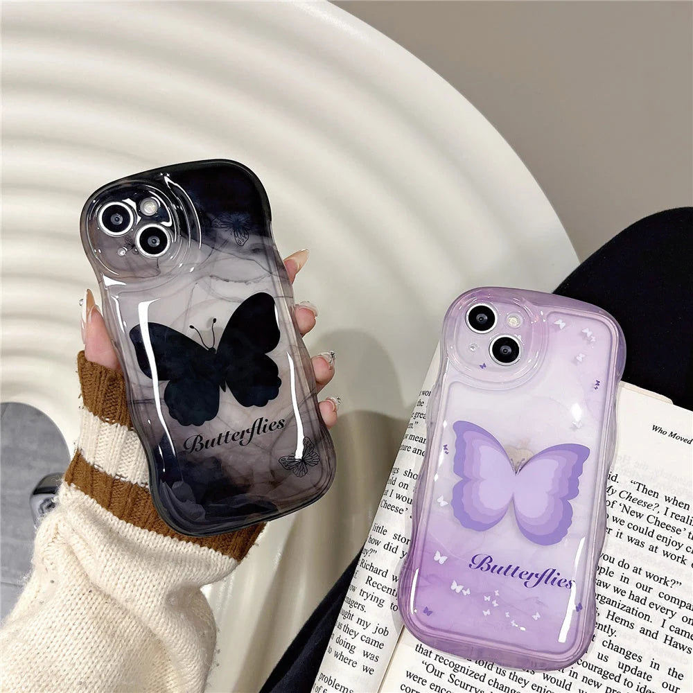 Phone Case Butterfly Design Full-Coverage Shock-Resistant TPU