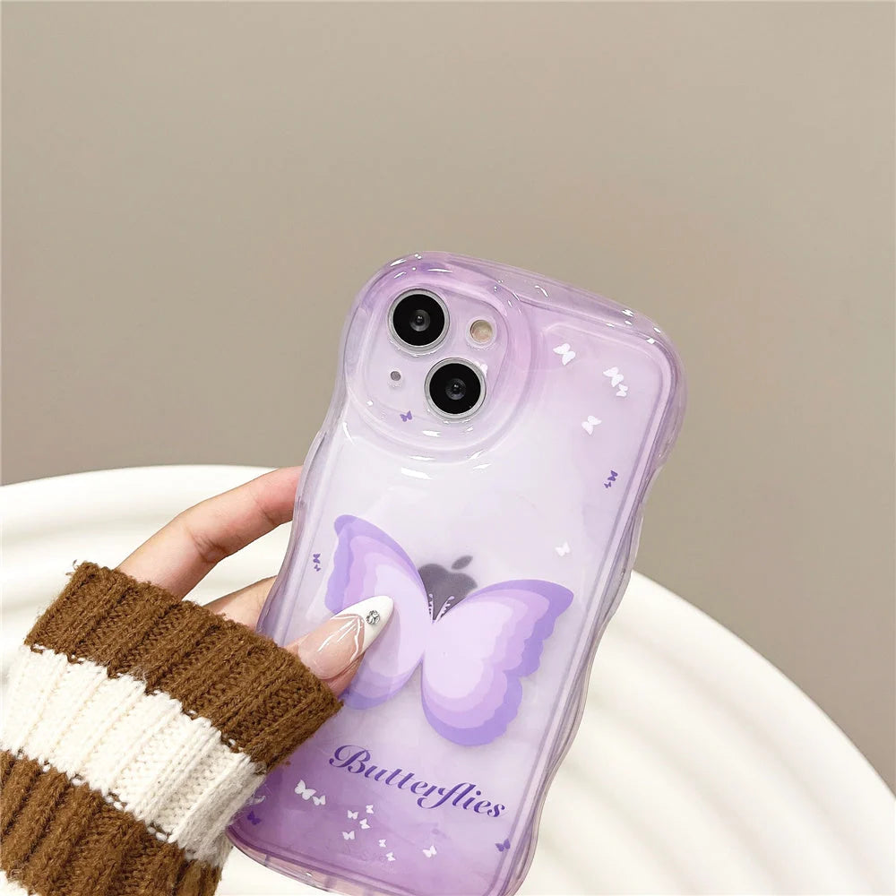 Phone Case Butterfly Design Full-Coverage Shock-Resistant TPU