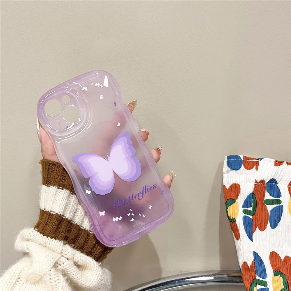 Phone Case Butterfly Design Full-Coverage Shock-Resistant TPU