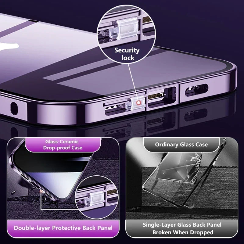 Phone Case Full-Coverage Privacy Screen Magnetic Closure