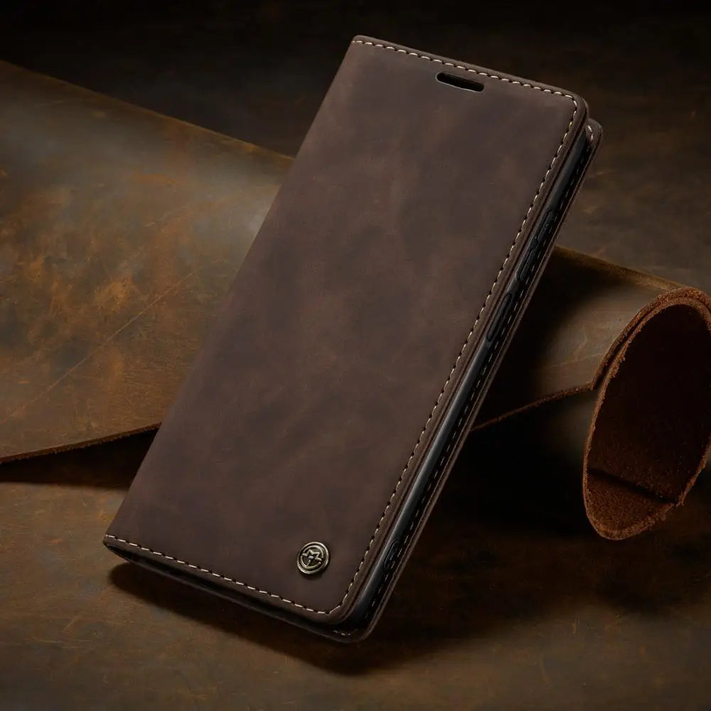 Phone Case Magnetic Flip Cover Card Holder & Adjustable Stand