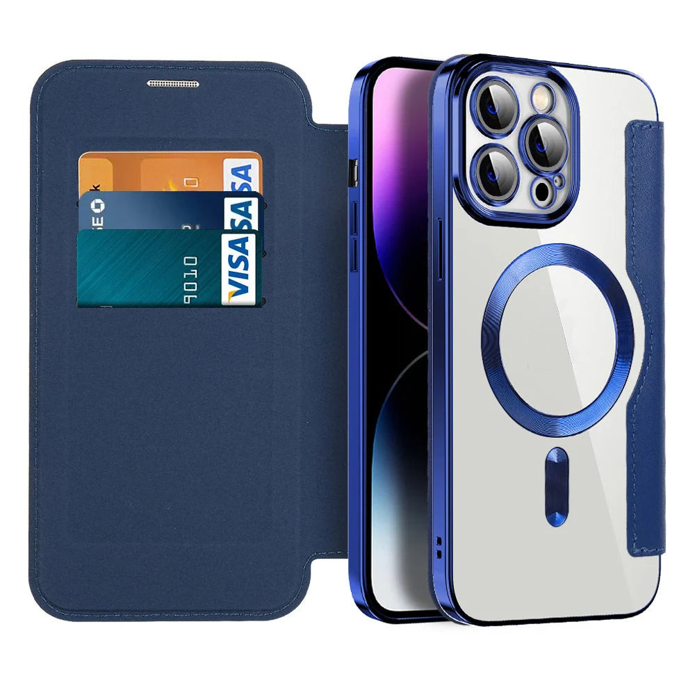 Phone Case Magnetic Flip RFID-Blocking Wallet Stand