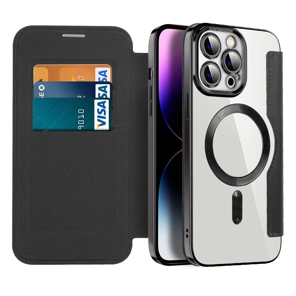 Phone Case Magnetic Flip RFID-Blocking Wallet Stand