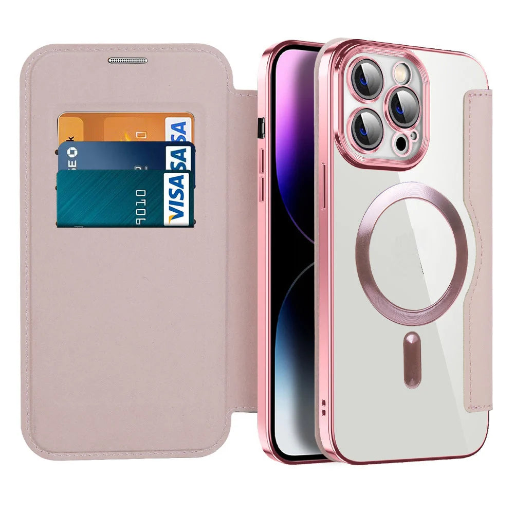 Phone Case Magnetic Flip RFID-Blocking Wallet Stand