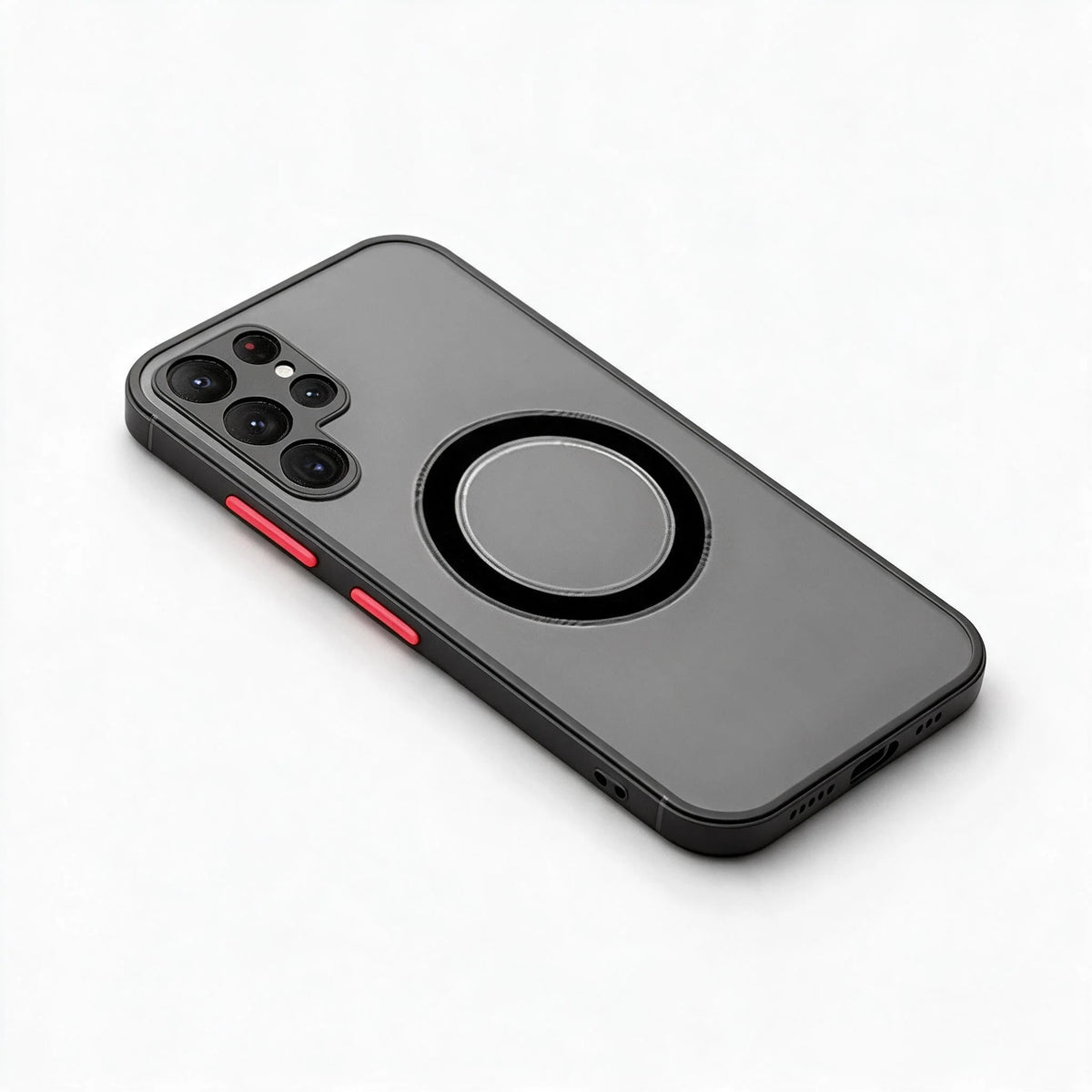 Phone Case Magnetic Ring Shockproof Protection Frosted Matte Finish