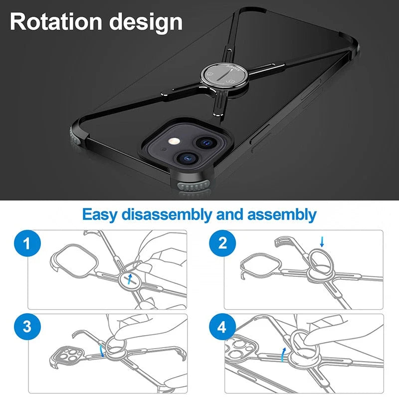Phone Case Slim Metal X-Frame Magnetic Stand