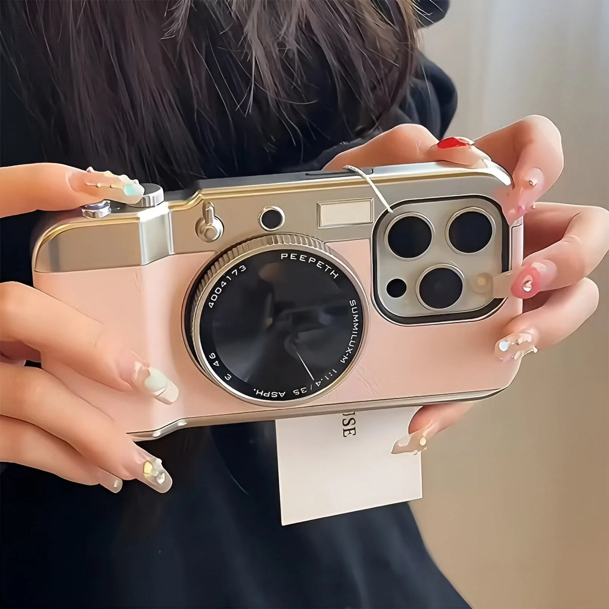 Phone Case Vintage Camera Design Magnetic Scratch-Resistant & Dustproof